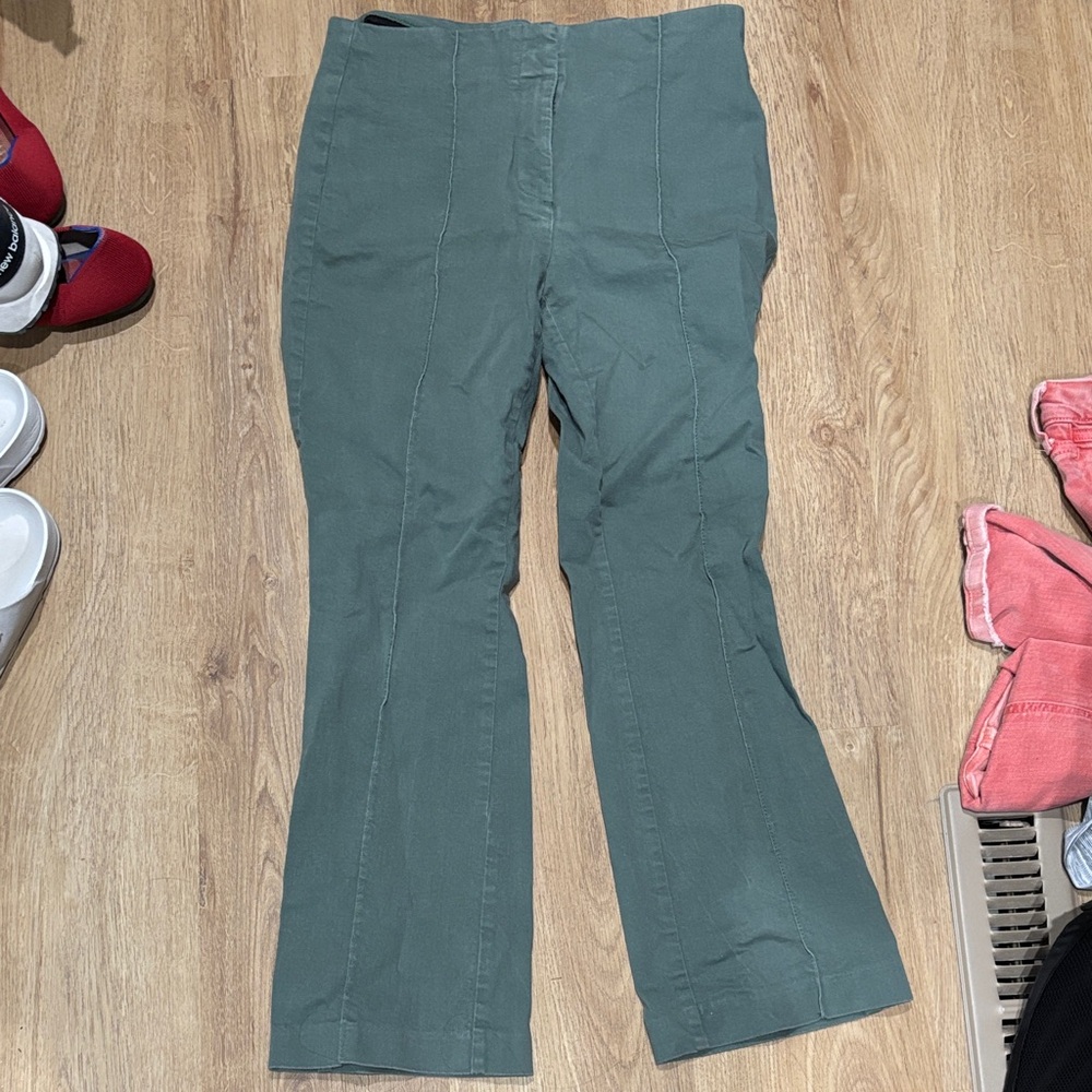 Loft green ankle length flare chinos
